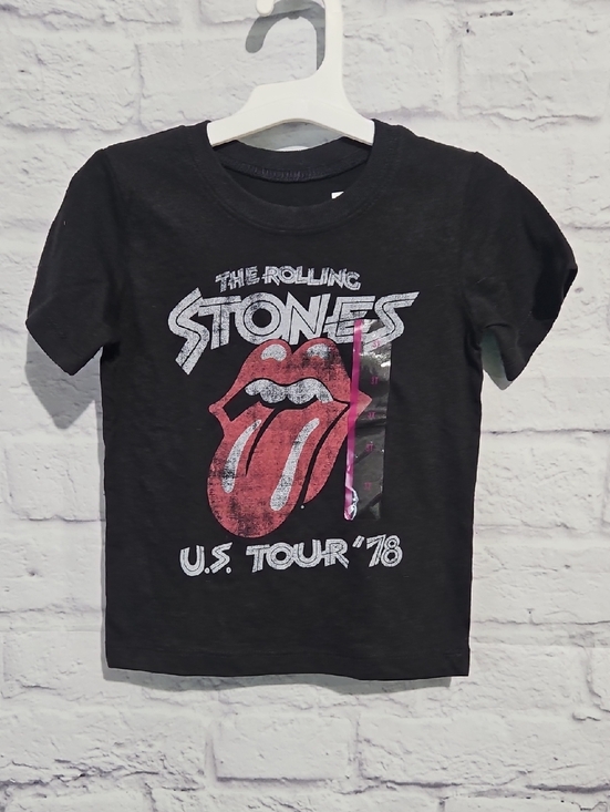 the Rolling Stones Other - The Rolling Stones Black Kids' Tee with Red Tongue Graphic